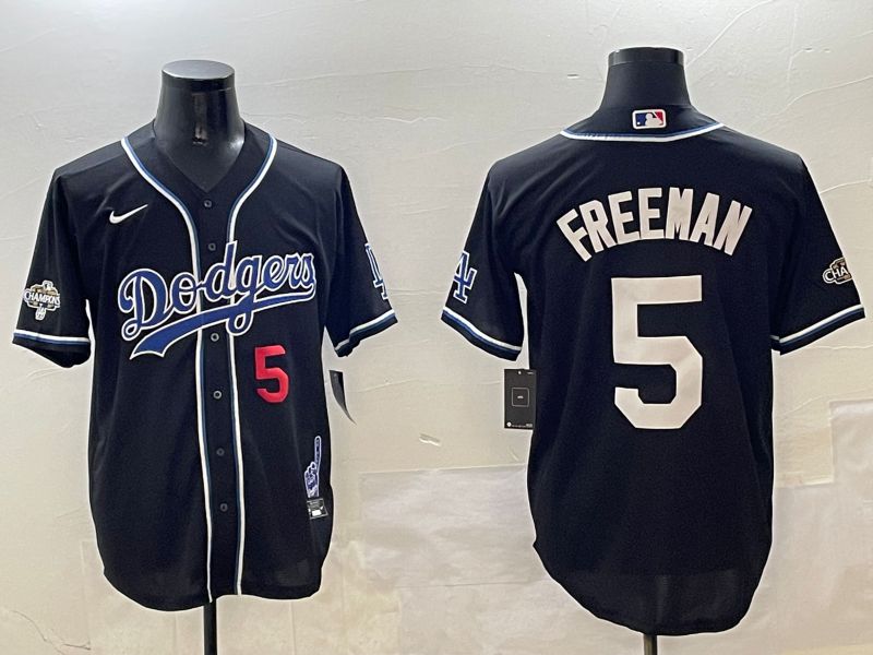 Men Los Angeles Dodgers #5 Freeman Black Fashion Game 2025 Nike MLB Jersey style 3066